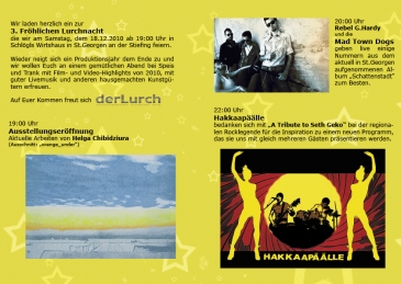 Einladung mit Programm und Wegbeschreibung